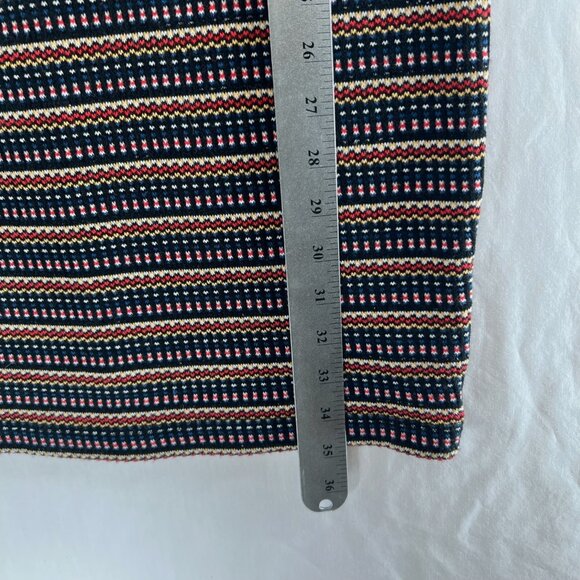 Mystic Bodycon Mini Dress Womens S Sleeveless Back Zip Striped Knit Multicolor - Picture 9 of 11